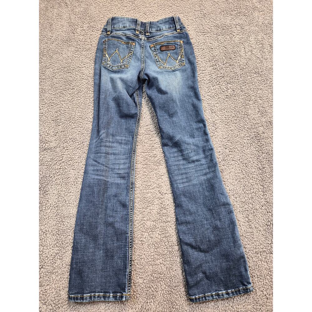 Wrangler Jeans Women's Size 0x34 Dark Blue Boot Cut 09MWZMS (0777) - Picture 4 of 11